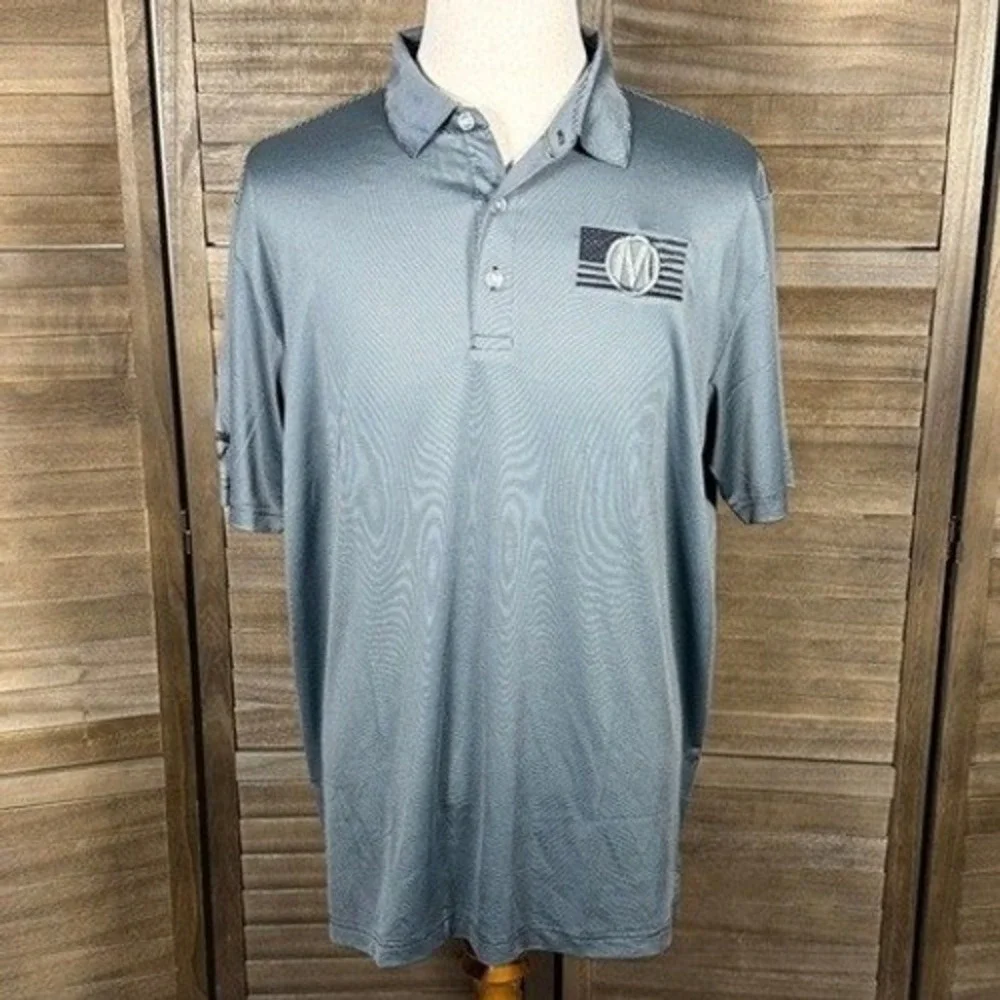 Callaway Mens Opti-Dri Micro Stripe Golf Polo Shirt Grey Black Large Patriotic M